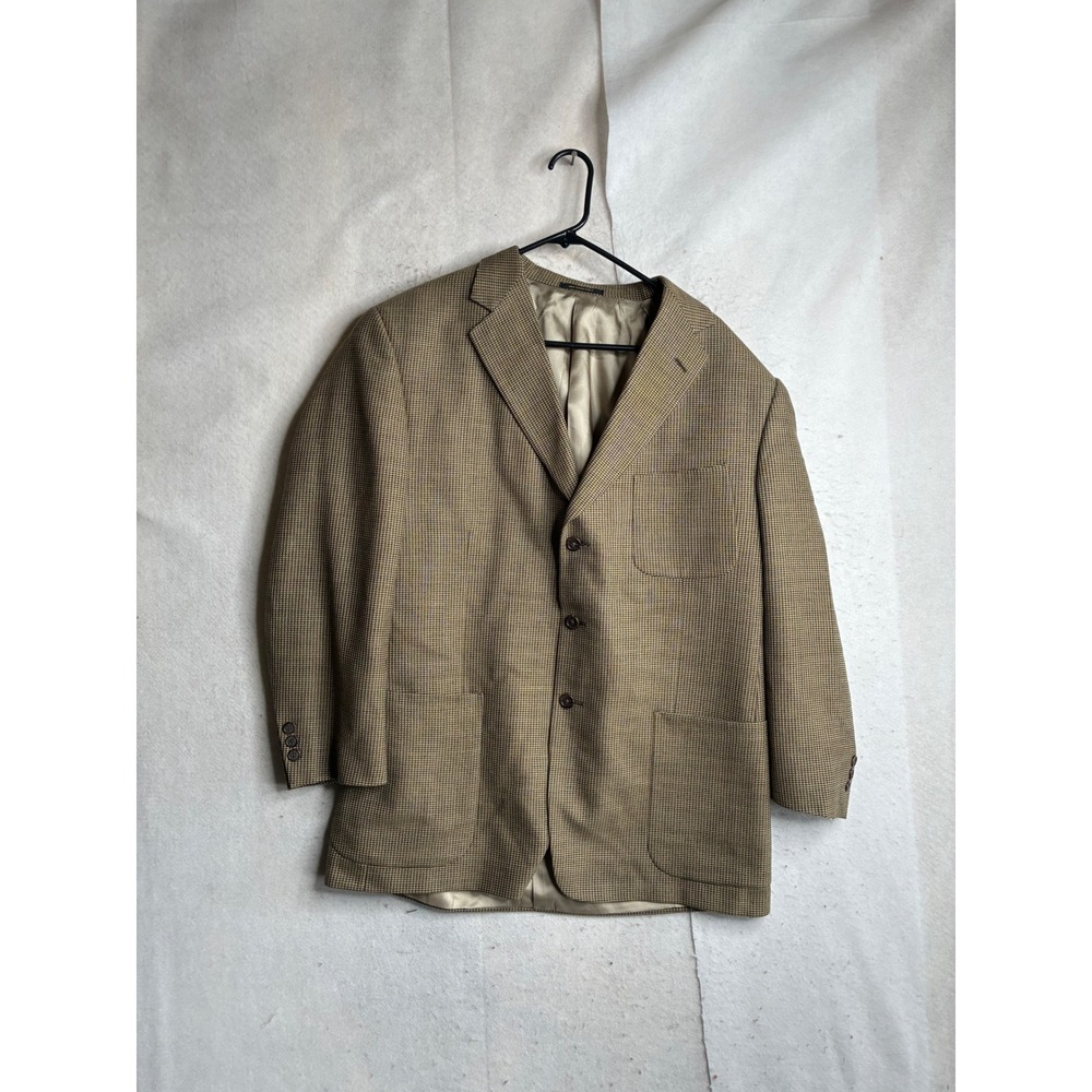 Monsieur by Givenchy Vintage Wool Blazer Tan Houndstooth 44 Regular 2006SC/GM-E